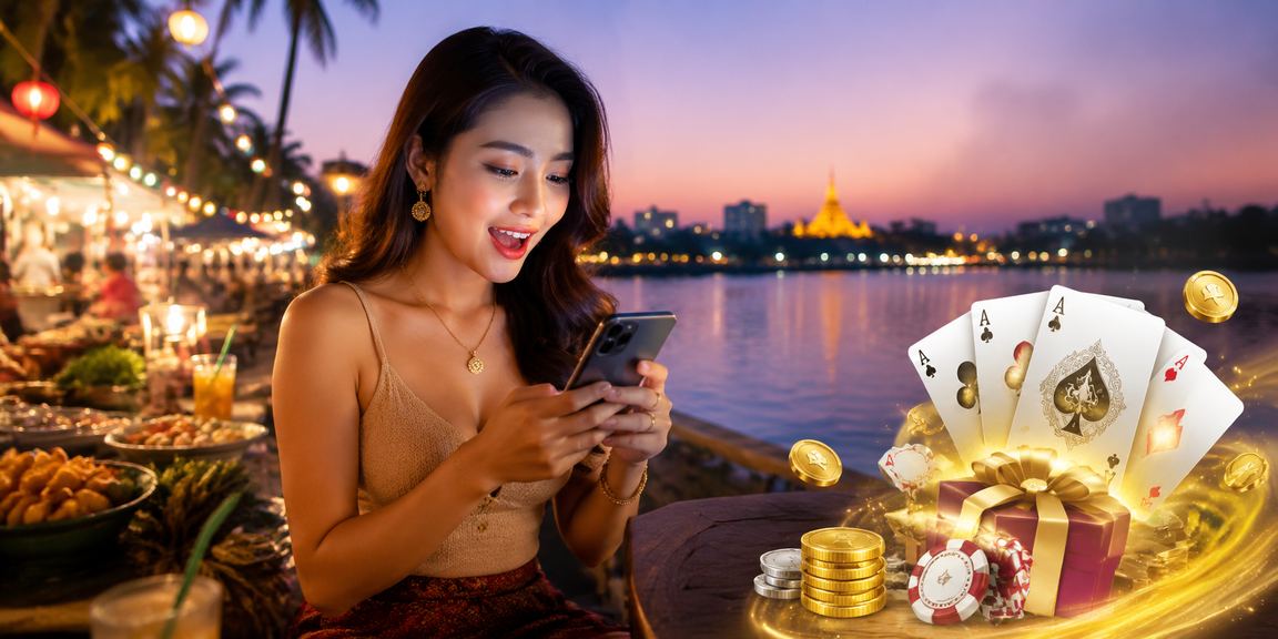ရန်ကုန် ဧရာဝတီကမ်းရိုးတန်း တစ်နေရာတွင် ဖဲကစားသူများ ပြုလုပ်နေသည့် ပုံရိပ်
